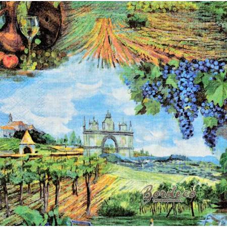 Serwetka decoupage firmy AMBIENTE winnica 33x33cm